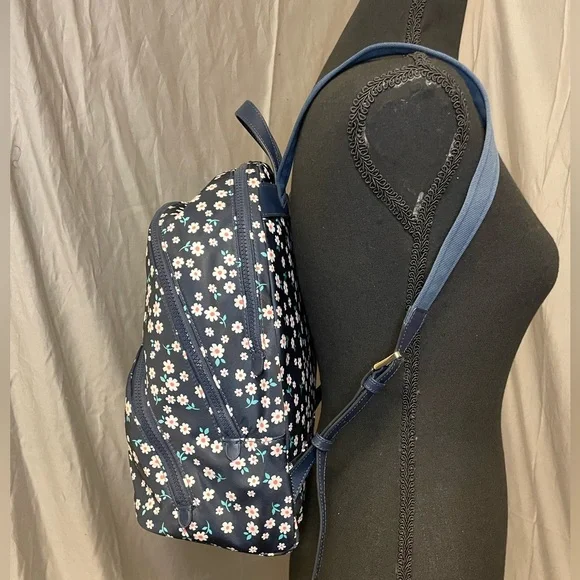 NWOT Kate Spade Dark Blue Daisy Nylon Karissa Backpack - Picture 4 of 12